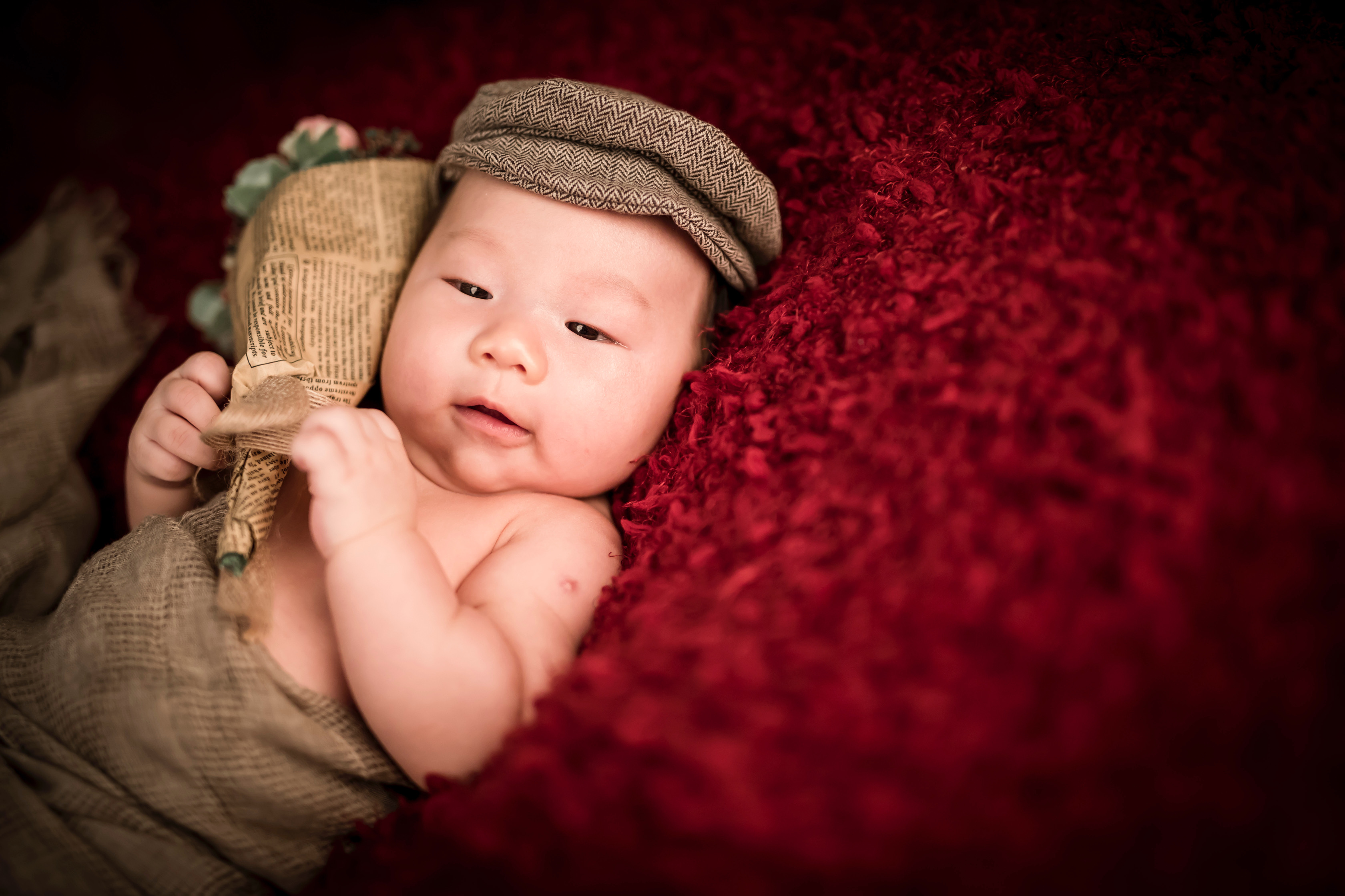 Newborn having skin to skin time with daddy.